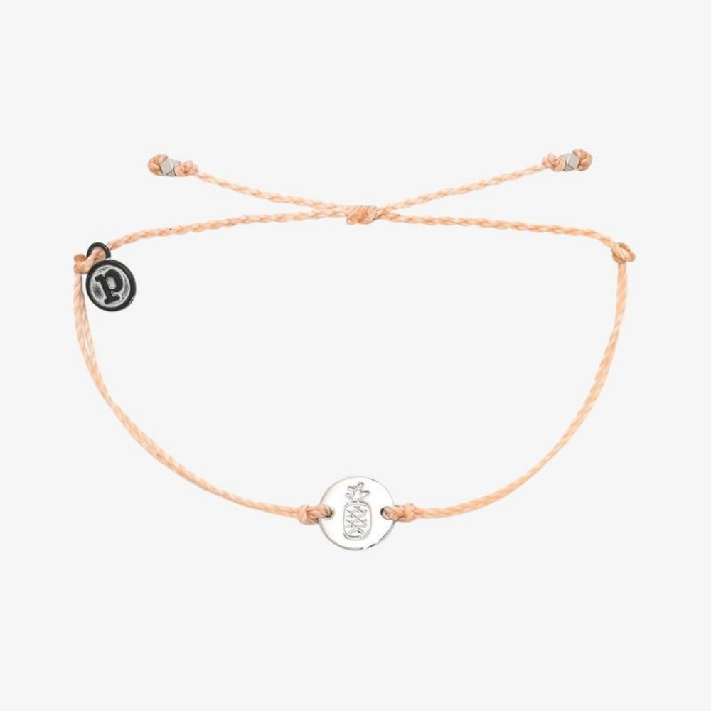 Pura Vida Silver Pineapple Coin Charm Bracelet